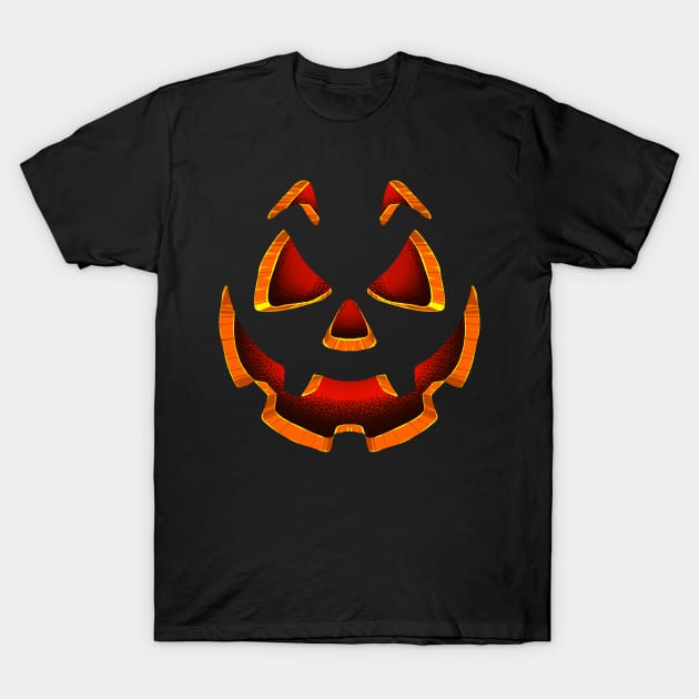 Funny Face Pumpkin Halloween Costume Gift T-Shirt by teeleoshirts